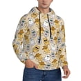 thumbnail image 2 of Uemuo Music Dancing Cat Pattern Men's Hoodie - Casual Pullover Hoodie with Kangaroo Pocket, Stylish Hooded Sweatshirt for Everyday Wear-Large, 2 of 7