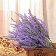 thumbnail image 2 of Artificial Lavender Flowers 8pcs Fake Plants with Faux Plastic Wedding Bouquet for Home Party Wedding Balcony Garden Patio Outdoor Decoration (Purple,8pcs), 2 of 8