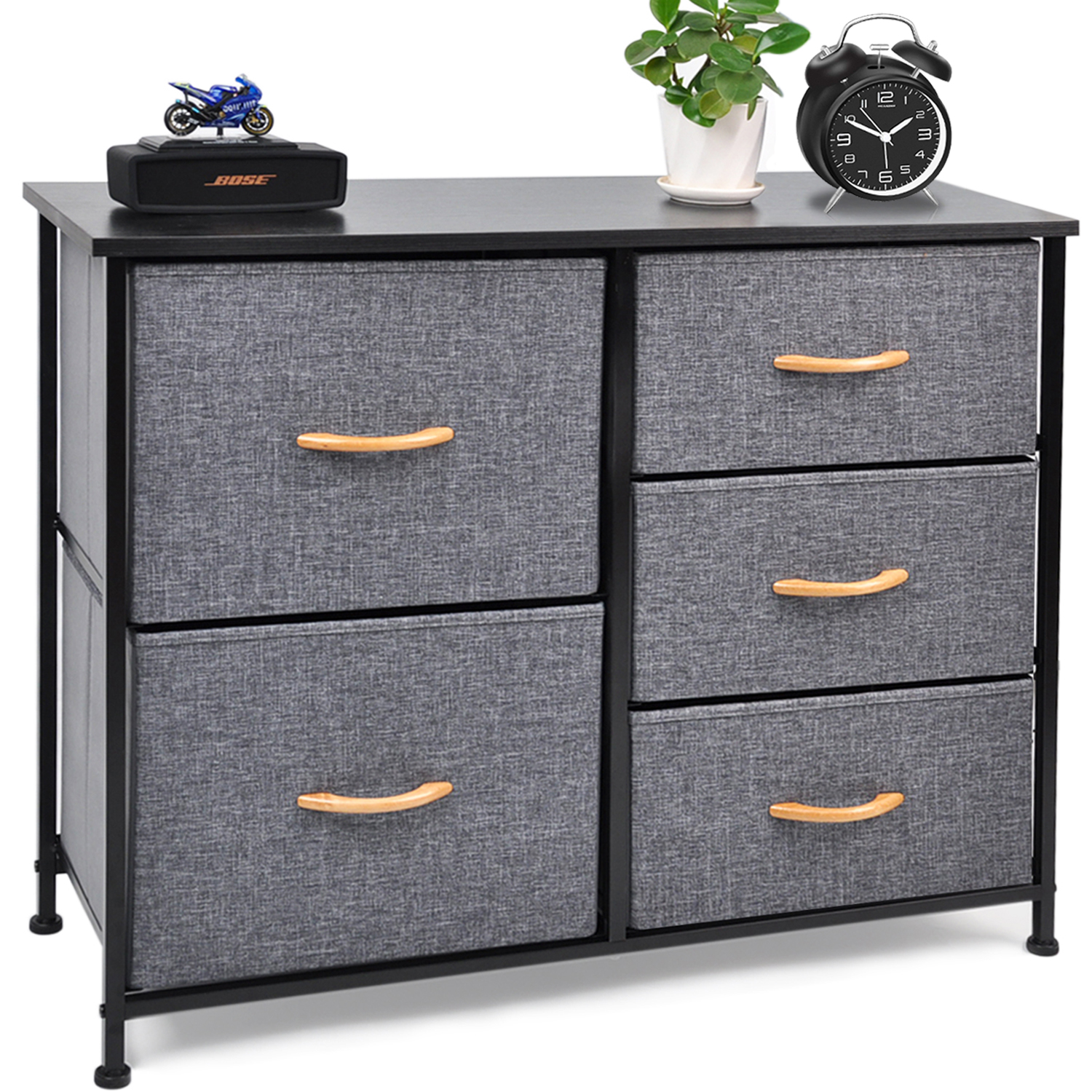 CERBIOR Drawer Dresser Closet Storage Organizer 5Drawer Closet Shelves