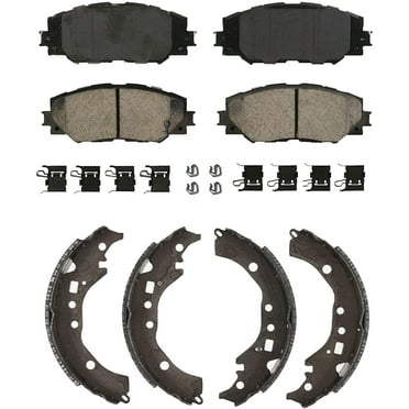 Detroit Axle - Brake Pads Brake Shoes for 2009-2019 Toyota Corolla, 2008-2014 Scion xD, Front Ceramic Brake Pads, Rear Semi-metallic Brake Shoes Replacement 2010 2011 2012 2013
