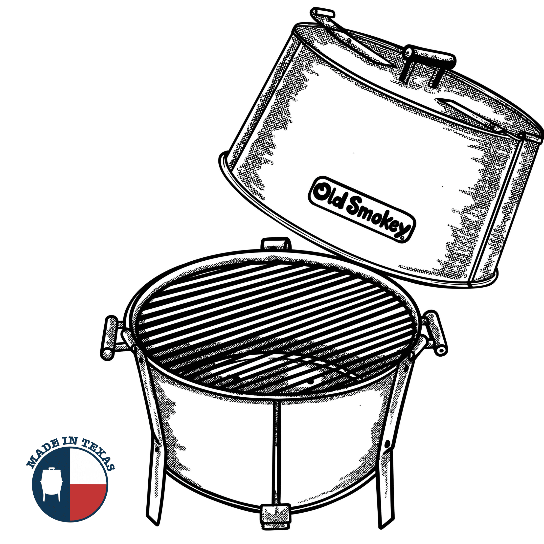 Old Smokey 22 Inch Portable Charcoal Grill, Durable Steel BBQ Grill