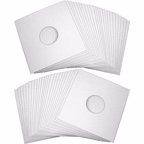 50 12" Record Jackets - White (Glossy Finish) - With Hole - #12JWWHHH - Protect Against Dust and Wear!