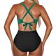 thumbnail image 3 of Traje de Baño de Bikini de Mujer Traje de Baño de Color Sólido Traje de Baño de una Pieza, Ropa de Playa Casual de Poliéster para Uso Diario, Piscina Y Mar de Verano, 3 of 3