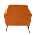 thumbnail image 4 of Velvet Accent Chair, Modern Button Tufted Upholstered Single Sofa Chair Armchair with Adjustable Golden Metal Legs and Padded Cushion, Comfy Lounge Chair with Armrest for Living Room Bedroom, Orange, 4 of 7
