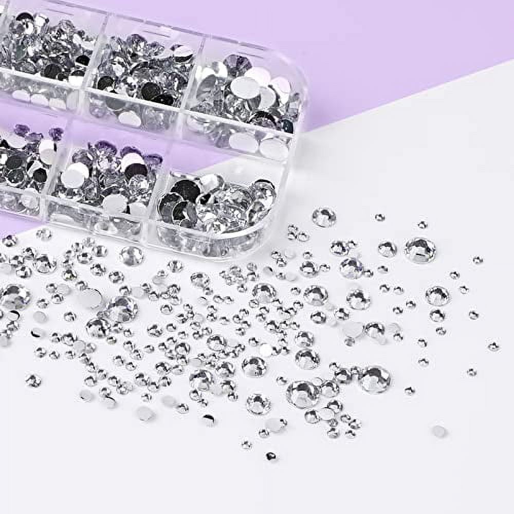 Canvalite 1500PCS Rhinestones in 6 Sizes Flat Back Gems, Crystal AB Rhinestones  Nail Art Gems with Pick Up Tweezers and Rhinestone Picker Dotting Pen, Nail  Art Tools for Nails, Clothes, Face, Craft