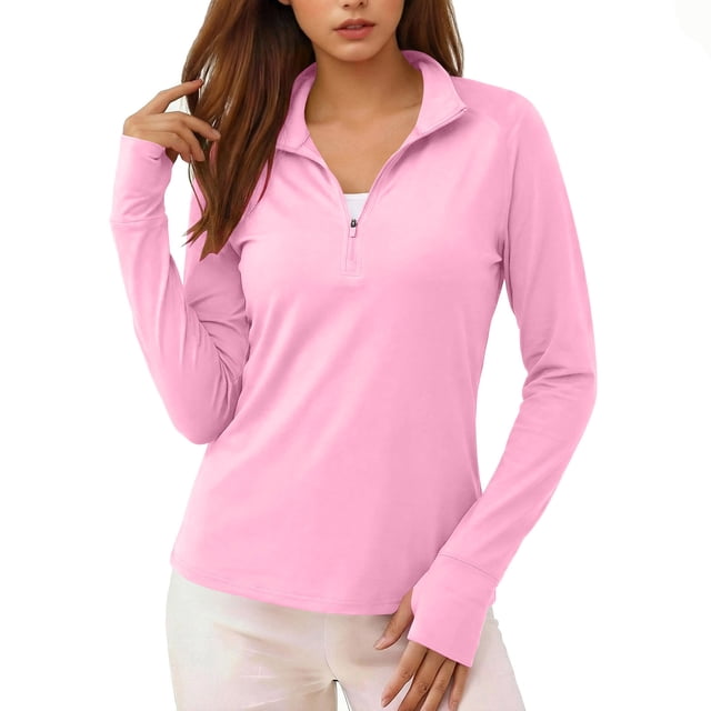 V Cuello 3/4 Manga Tops para las Mujeres Camisas de Entrenamiento con Protección Solar, Camisetas de Moda Primavera Verano Blusas de Túnica para Uso Diario