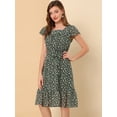 thumbnail image 2 of Vestido con Dobladillo y Volantes para Mujeres Allegra K Negro XL, 2 of 6