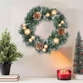 thumbnail image 5 of Christmas Wreath, Holiday Door Decoration, Festive Red Berries Pine Cones Christmas Party Decor, Durable Plastic Material, 20×20×7cm Indoor Outdoor Use, 5 of 7