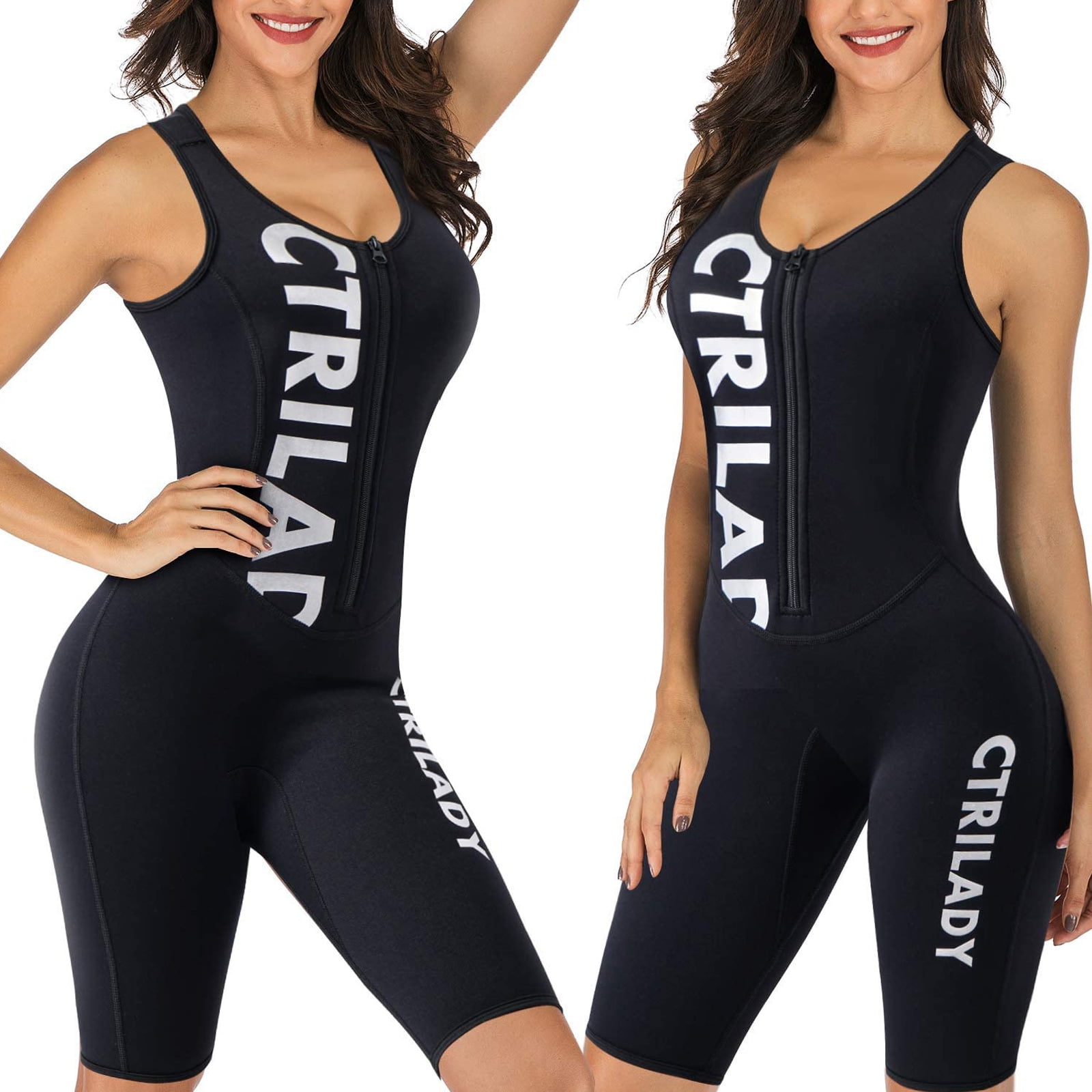 CtriLady Women's Wetsuit 1.5mm Neoprene Wetsuit with Front Zipper UV Protection Sleeveless Vest