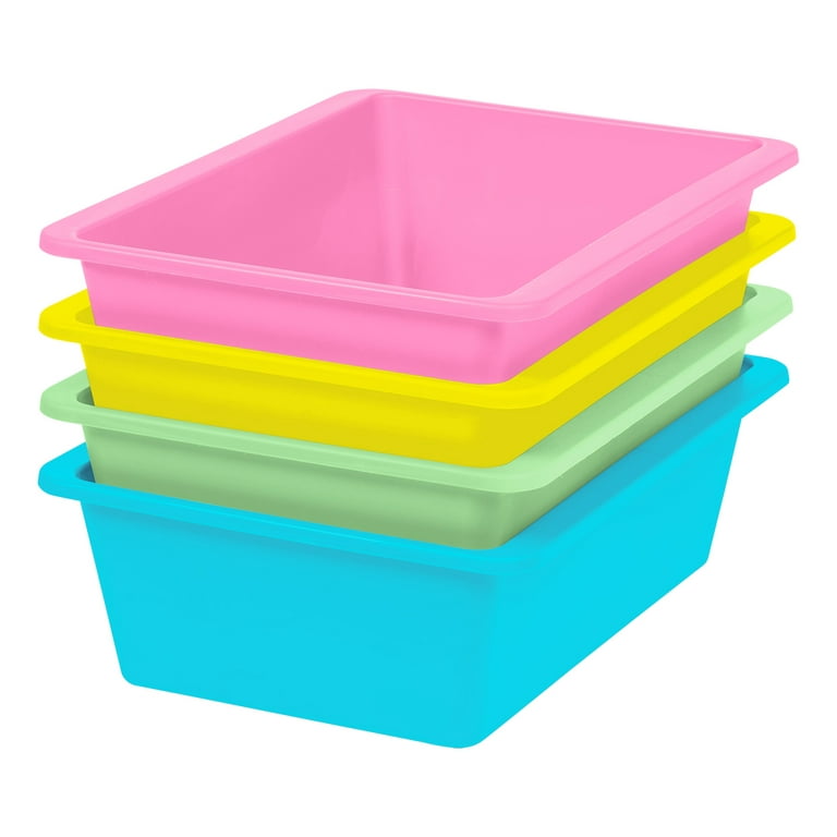 Metronic Storage Bins Set of 4,Plastic Storage Containers for