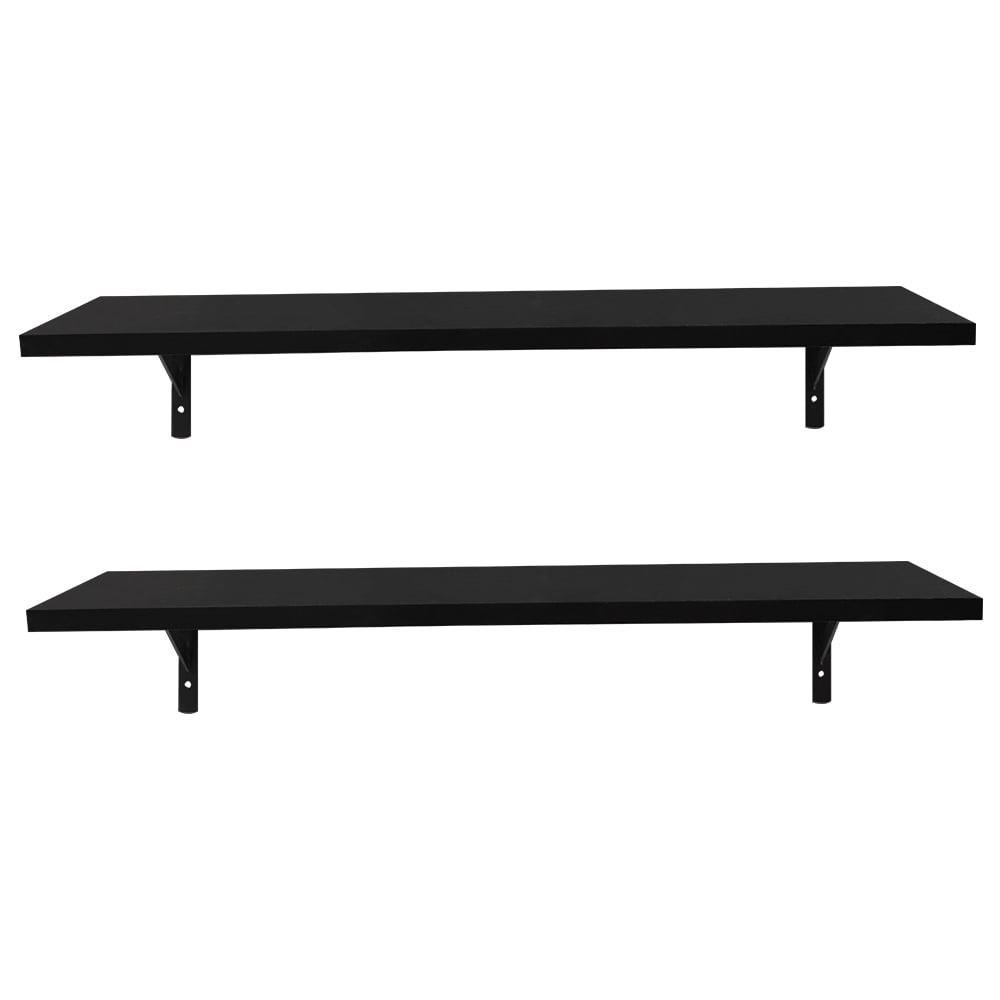 Kepooman 2 Display Ledge Shelf, Floating Shelves Wall Mounted with Bracket, Black Kepooman 2 Display Ledge Shelf, Floating Shelves Wall Mounted with Bracket, Black