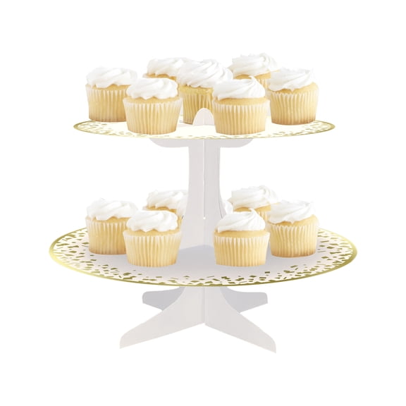 Gold Foil Cardboard Cupcake Stand - 1 Pc