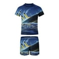 thumbnail image 5 of Boys Titanic Rash Guard Set 2 Piece Swimsuits Short Sleeve Bathing Suits with Trunks, 5 of 7
