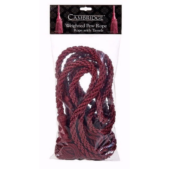 Weighted Pew Rope, Burgundy 8 Foot