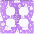 thumbnail image 3 of Metal Light Switch Plate Cover Festive Christmas Tree Ornaments Purple XMS010, 3 of 13