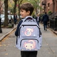 thumbnail image 4 of Jeiento Space Axolotl Kids School Backpack 17 Inch Water-Resistant Large Capacity Multi-Pocket Bookbag for Elementary Girls, for Back to School Supplies, Travel & Hiking, 4 of 7