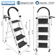 thumbnail image 2 of MMIZTFC Step Ladder 4 Step 330lb Capacity, Steel Folding Portable Step Stool Wide Anti-Slip Household Office Use, 2 of 7