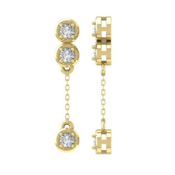 10K Yellow Gold Diamond Dangle Earrings (1/3 cttw, I-J Color, I2-I3 Clarity)