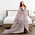 thumbnail image 5 of Rose Gold Leopard Cheetah Print Pink Throw Blanket for Couch Sofa Bed 80" X 60", Queen Size Fuzzy Soft Plush Throws for Adults, Lightweight Cozy Summer Autumn Blankets All Seasons, 5 of 6