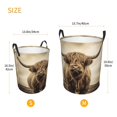 thumbnail image 5 of PHELIKA Long Horns Highland Cow Standing In Field 01 Laundry Basket 65L Large Foldable Round For Dirty Clothes Toy Storage, 5 of 6