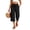 Black-A-80430aa, variant on Blue Capris Pants for Women Side Slit Flowy Wide Leg Dress Pants for Women Elastic Waist Drawing Womens Summer Pants with Pocket