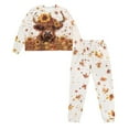 thumbnail image 2 of DISNIMO Highland Cow Sunflower Printed Womens Pajamas Set Maple Leaves Print Two Piece Pj Sets Soft Comfy Sleepwear with Pocket Long Sleeve Lounge Set Round Neck Nightwear with Long Pants, L, 2 of 7