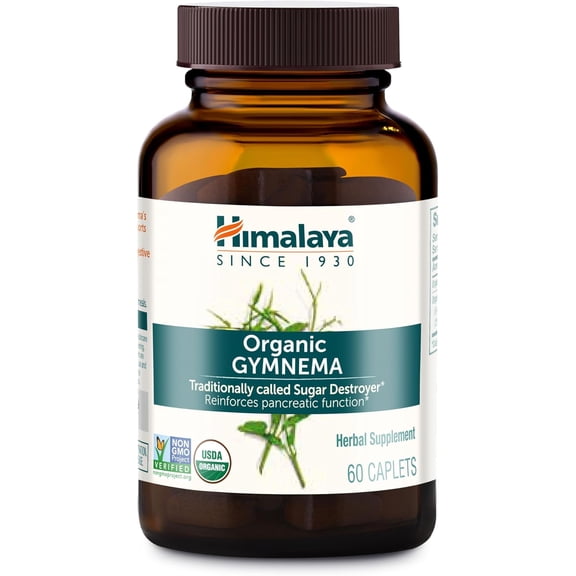 Himalaya Organic Gymnema for Glucose Metabolism Support, 700 mg, 60 Caplets