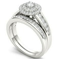 thumbnail image 2 of 7/8 Carat T.W. Diamond Double Halo Vintage 10kt White Gold Engagement Ring Set, 2 of 4
