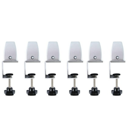 

6 Pcs Office Desk Divider Clamp Privacy Screen Holder Bracket Screen Baffle Clamp Partition for Table Clamp -Silver