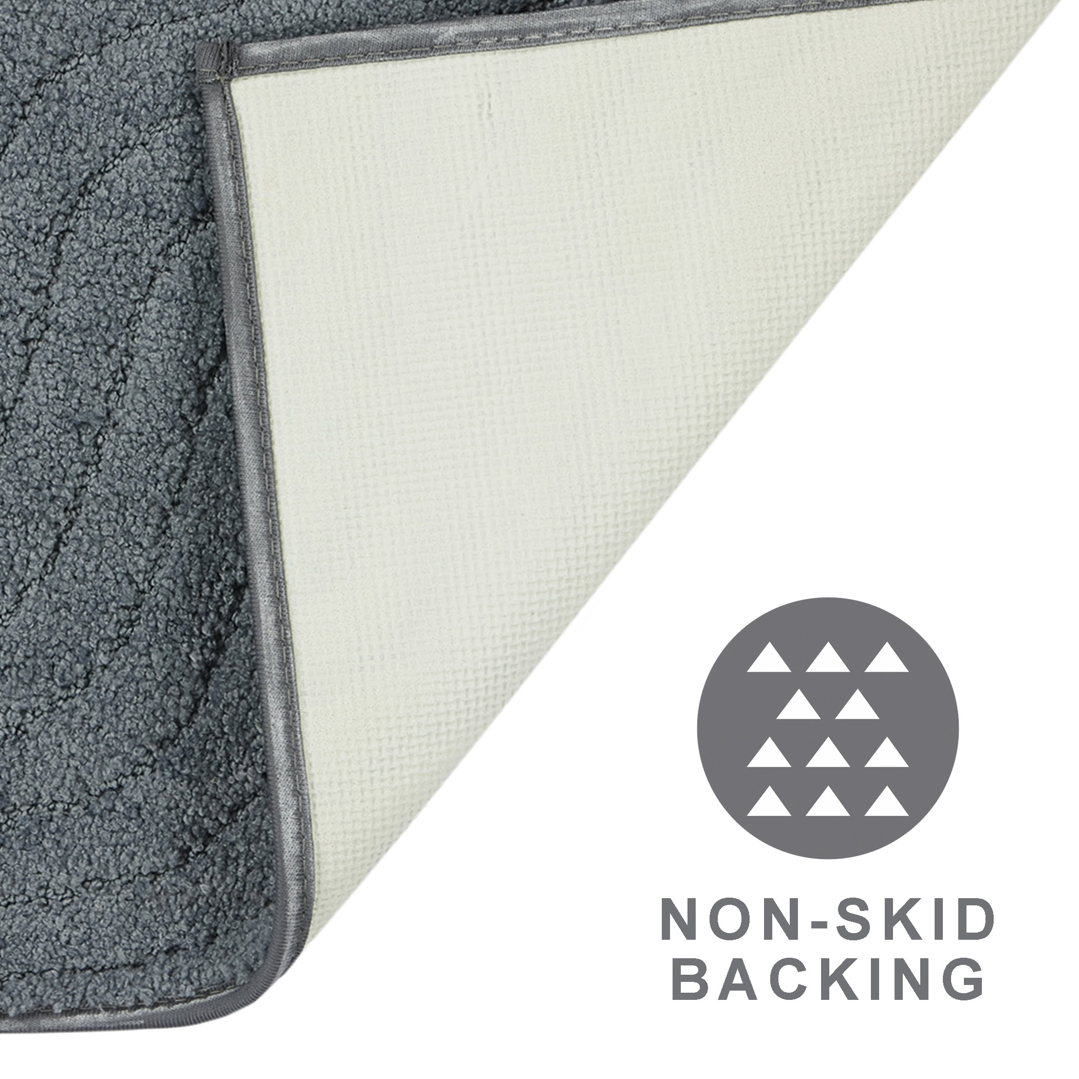 Mainstays Tufted Waves 2-Piece Bath Rug Set, Soothing Gray, 17 in x 24 in & 20 in x 30 in