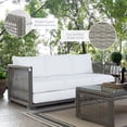 thumbnail image 3 of Modway Aura Modern Rattan & Fabric Outdoor Patio Sofa in Gray and White, 3 of 9