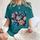 thumbnail image 5 of Faldas Cortas para Mujeres, Impresión de Flores Casual Oversized Camiseta de Manga Corta Top Hecho de 95% Poliéster 5% Spandex para Primavera Verano, Falda Corta de Verano, 5 of 7
