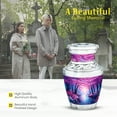 thumbnail image 3 of MUKTIVE Cherry Blossom Funeral Urns for Adult Male, Memorial Pink Butterfly Urn for Ashes for Women, Decorative Blue Cremation Urn, Burial Urns for Human Ashes, 3 Inch, 3 of 7