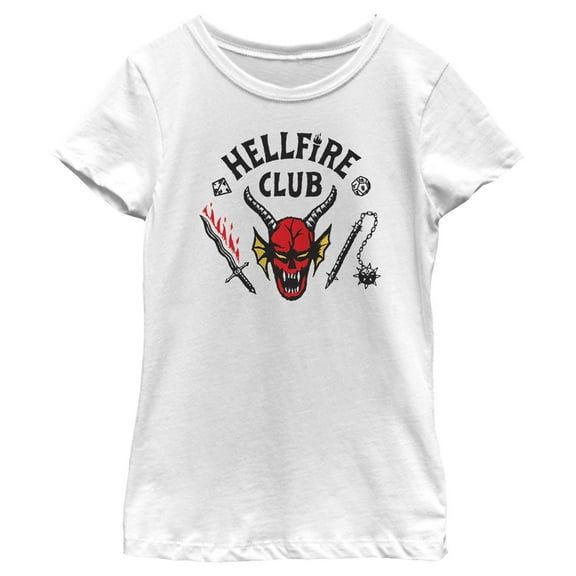 Netflix Girl's Stranger Things Welcome to the Hellfire Club Graphic T-Shirt