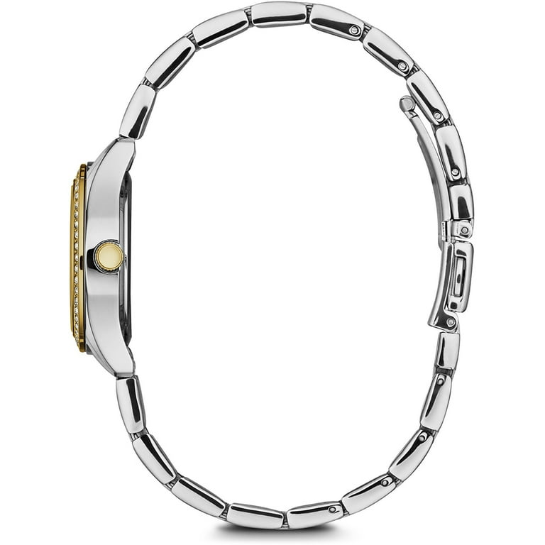 Caravelle Designed By Bulova Women's Two-Tone Crystal Bracelet