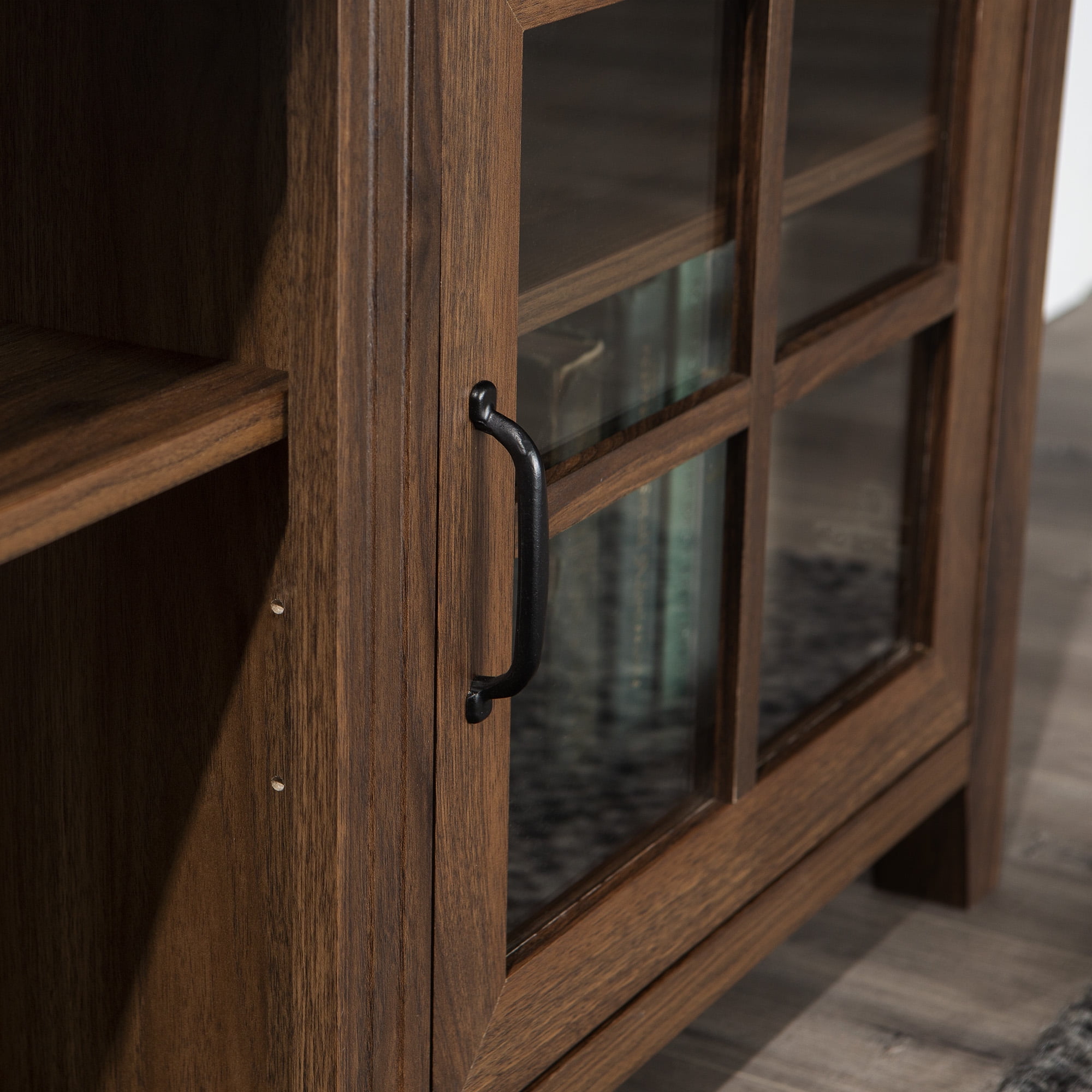 Walker Edison Modern Farmhouse TV Stand for TVs Up to 80", Dark Walnut