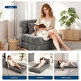 thumbnail image 4 of 72 - pulgada single - size folding sofa cama sleeper chair: convertible futon couch con pillow, small y moderno, linen fabric, ideal para para sala de estar o dorm, 4 of 7