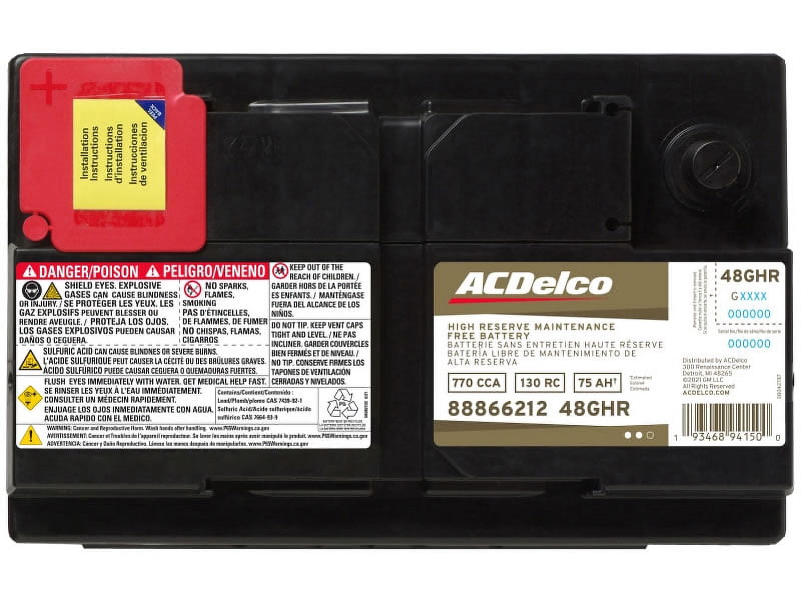 ACDelco Gold Professional 48GHRA Automotive Battery 12 Volt