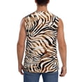 thumbnail image 4 of Lsque Watercolor Zebra Print Men's Cotton Blend Sleeveless Muscle Shirts (S-3XL)- Moisture Wicking, Odor Protection, UPF 30+,Medium, 4 of 8