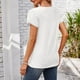 thumbnail image 4 of Blusa de cuello redondo con mangas de pétalos para mujer - Camiseta informal holgada - Poliéster y spandex - Ropa para el día a día en verano/otoño, 4 of 4