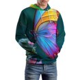 thumbnail image 5 of Vibrant Rainbow Butterfly Print Men's Women Vintage 3D Hooded Sweatshirt - All-Season Loose Fit Streetwear, 5 of 6