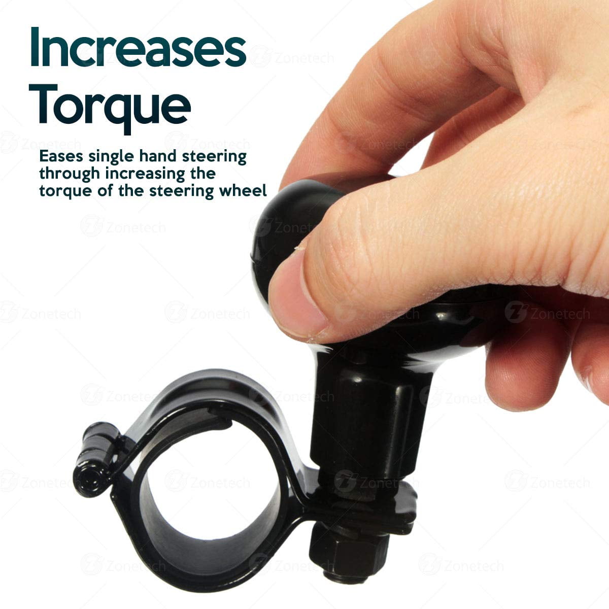 Zone Tech Suicide Classic Black Premium Quality Steering Wheel Spinner with Power Handles Universal Fit Vehicle Steering Wheel Spinner Knob