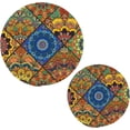 thumbnail image 7 of SKYSONIC Boho Colorful Flower Pot Holders Trivets, 2 Pcs Heat Resistant Trivets,Fantasy Floral Cotton Thread Weave Mats for Hot Pads Pans Pot Bowl Teapot for Kitchen Decor, 7 of 7