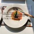 thumbnail image 2 of Dining Plate Pure White Ceramic Plate Thread Hat Plate Deep Plate Dessert Cake Plate Salad Plate Household Kitchen Restaurant Round Plate, 2 of 7