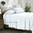 thumbnail image 1 of Bare Home Ensemble de Draps à Poche Extra Profonde de 22 Pouces - Premium 1800 Collection - Ultra Doux - Grand Lit, Blanc, 1 of 8