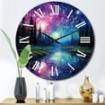 thumbnail image 1 of Designart "Aurora Borealis Aurora Euphony II" Aurora Borealis Oversized Wall Clock, 1 of 6
