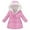 ZA-Pink, variant on yocbz Girls Raincoat Winter Children Kid's Boy Girl Warm Hooded Jacket Coat Cotton-padded Jacket Parka Overcoat Thick Coat Blue,Size for 120