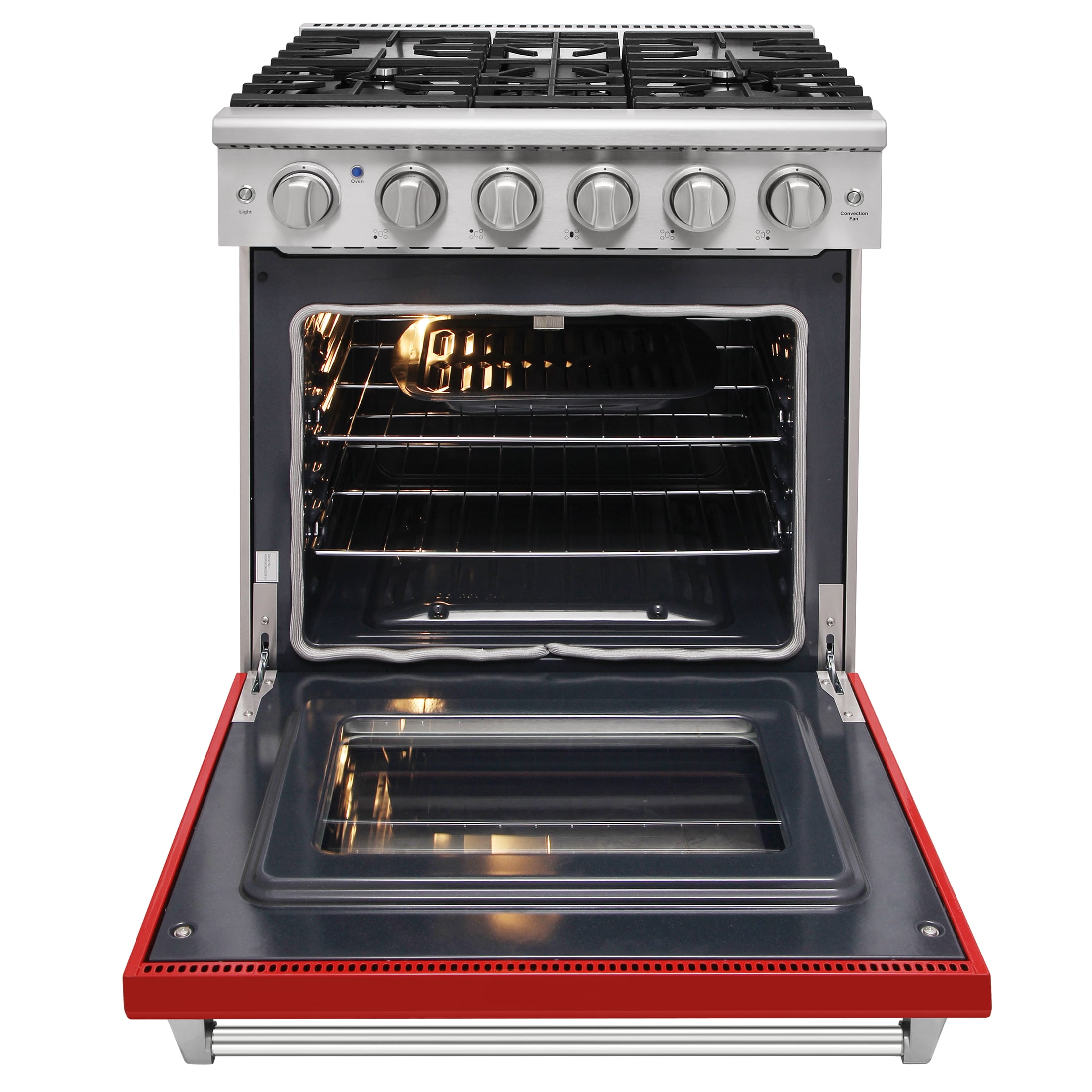 KOSTCH 30-in 5 Burners 4.55 Cu. Ft Convection Oven 110V Freestanding Liquid Propane Gas Range ( Red )