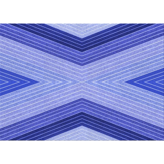 Ahgly Company Indoor Rectangle Patterned Denim Blue Area Rugs, 2' x 3'