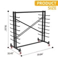 thumbnail image 5 of YOHKOH Heavy Duty 7-Tier Lumber Storage Rack, 2000lbs Pipe Rack Wood Shelves with Wheels, Freestanding Garage Workshop Organizer, Black, 5 of 8